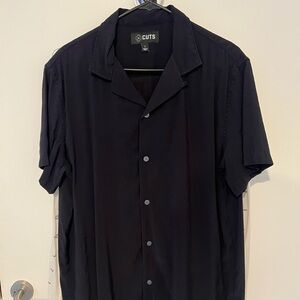 Cuts Clothing Dark Blue Casual Button Down Shirt